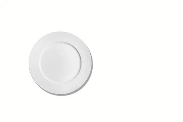 Empty Ceramic Plate Isolated White Background View — Stock Photo, Image
