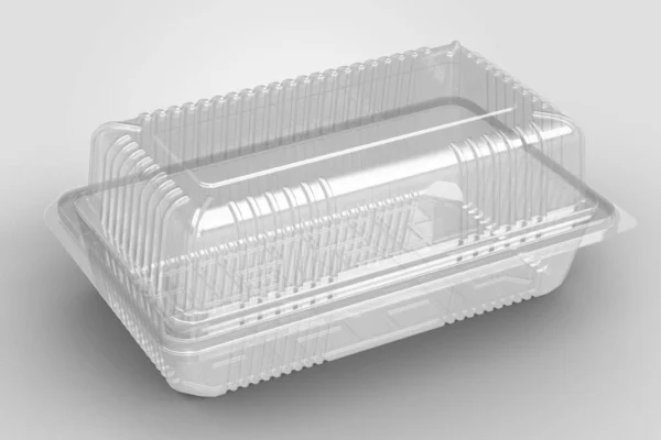 3Dレンダリング白い背景に隔離された空の透明な貝の殻の狭い容器をレンダリングします あなたのデザインプロジェクトに合わせて — ストック写真