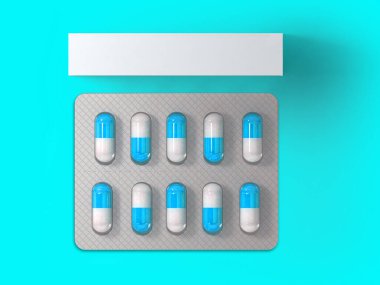 3 adet Boş Beyaz Paket Kutusu. Renkli arka planda izole edilmiş haplar için. Dizayn ögeniz için uygun.