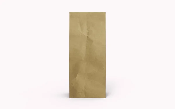Tee Oder Kaffeeverpackungsbeutel Aus Braunem Papier Isoliert Auf Weißem Hintergrund — Stockfoto