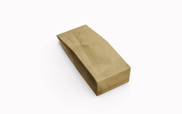 Чай Кофе Коричневый Пакет Упаковки Бумаги Изолированы Белом Фоне Рендеринг — стоковое фото