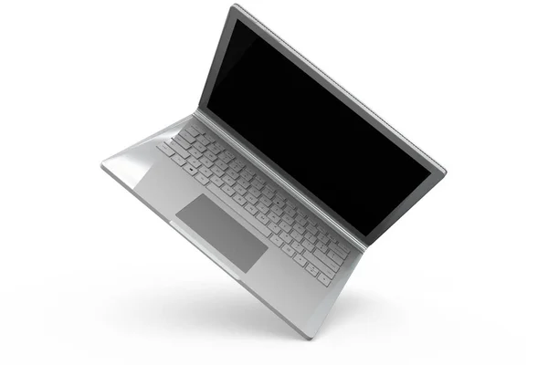 Rendering Laptop Notebook Mock White Background Gadget Tecnología Para Concepto — Foto de Stock