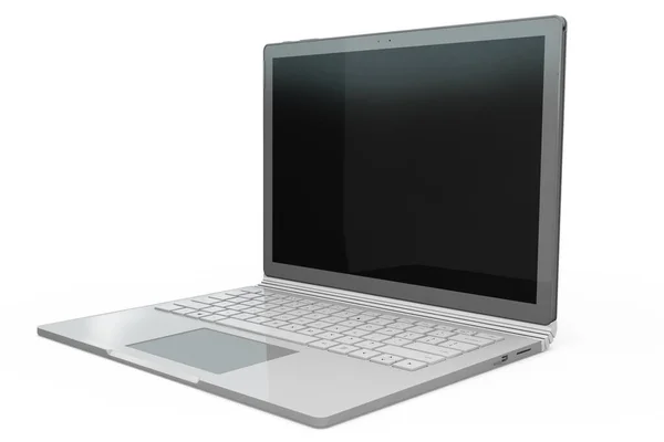 Vykreslování Notebooku Modelovat Bílým Pozadím Technologie Gadget Pro Hipster Pozadí — Stock fotografie