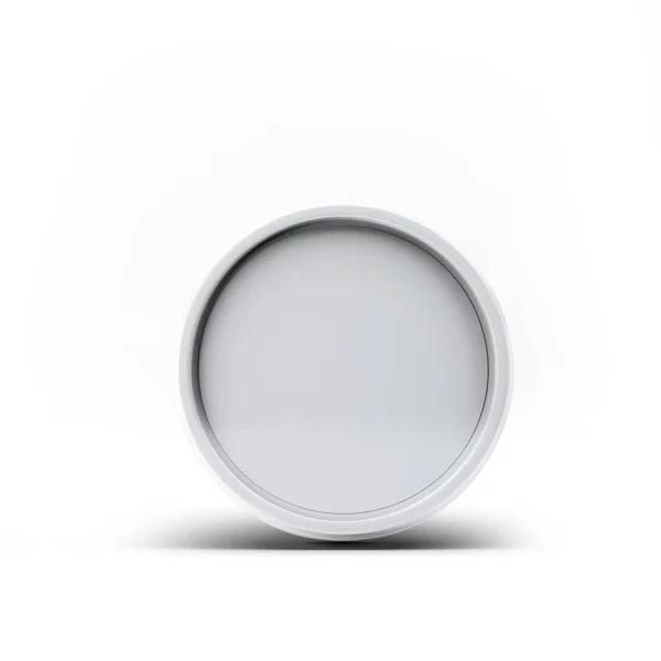 Renderização Caixa Plástico Branco Recipiente Sorvete Para Seu Design Logotipo — Fotografia de Stock