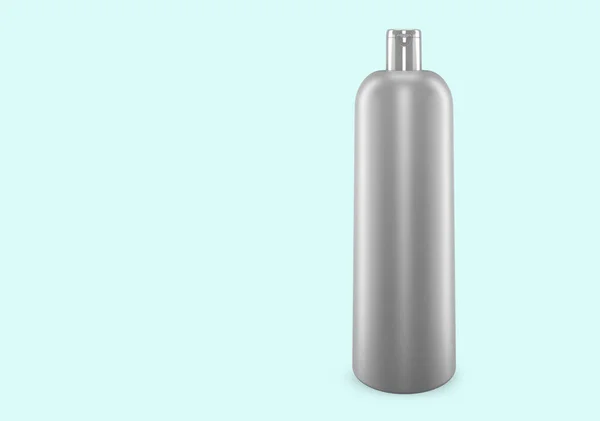 Witte Zilveren Shampoo Plastic Bootle Mockup Geïsoleerd Van Achtergrond Shampoo — Stockfoto