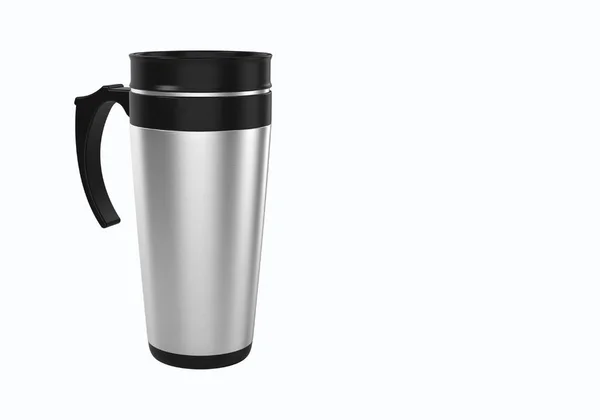 Απόδοση Από Ανοξείδωτο Χάλυβα Travel Mug Για Καφέ Τσάι Που — Φωτογραφία Αρχείου