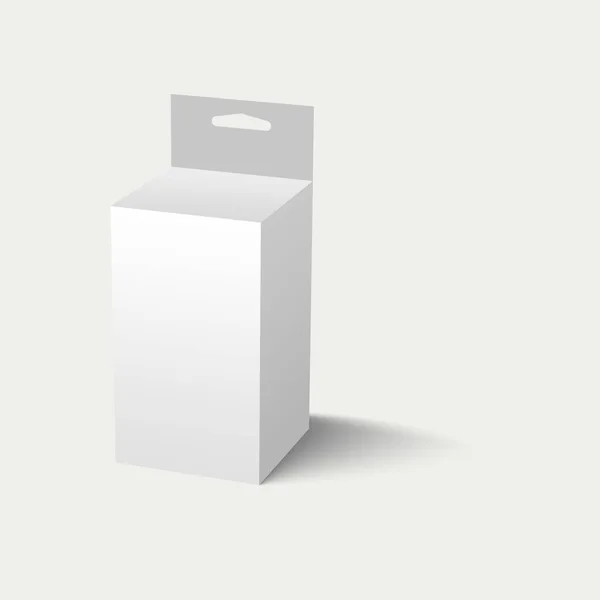 三维插画白色悬挂槽包装箱隔离在白色背景 适用于您的项目元素设计 — 图库照片