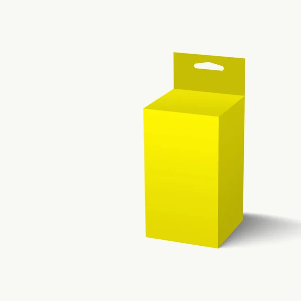 Ilustração Amarelo Pendurar Caixa Embalagem Slot Isolado Fundo Branco Adequado — Fotografia de Stock