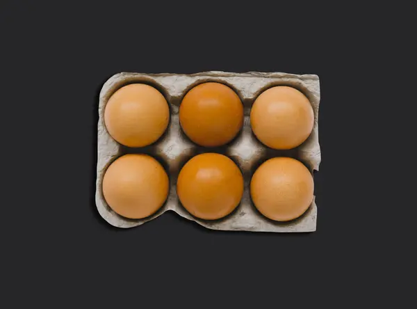 Top Ansicht Einer Eier Isoliert Auf Dunklem Hintergrund Passend Für — Stockfoto