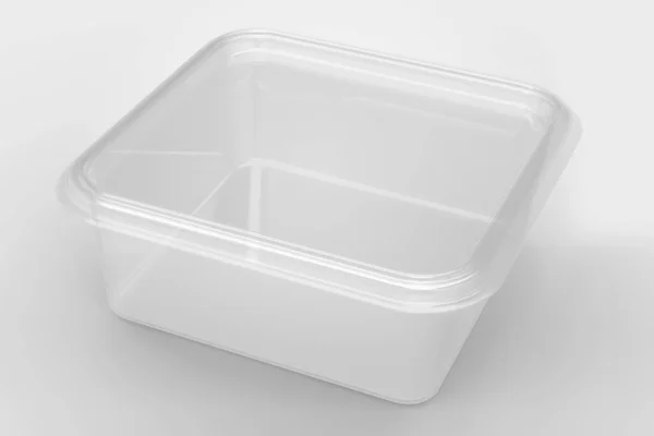 Rendering Empty Transparent Square Containers Isolated White Background Fit Your — Stok Foto