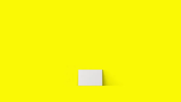 Rendering Legen Leere Weiße Leinwand Isoliert Auf Gelbem Hintergrund — Stockfoto