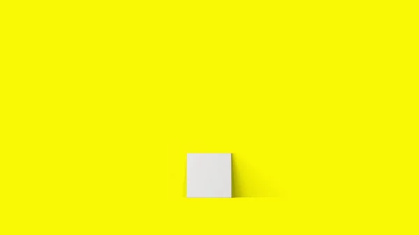 Renderização Que Estabelece Vazio Branco Lona Isolada Fundo Amarelo — Fotografia de Stock