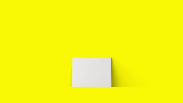 Renderização Que Estabelece Vazio Branco Lona Isolada Fundo Amarelo — Fotografia de Stock