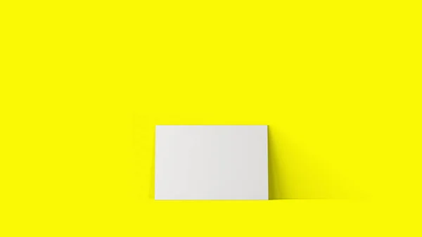 Rendering Het Leggen Van Lege Blanco Wit Doek Geïsoleerd Gele — Stockfoto