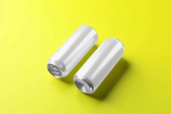 Cerveza Aluminio Frío Blanco Puede Maqueta Con Gotas Renderizado Embalaje —  Fotos de Stock