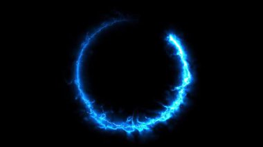 Dinamik Yıldırım Efektleriyle Parlayan Mavi Elektrik Halkalarının Görkemli Dizisi