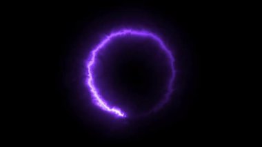 Karanlık Arkaplanda Elektrik Yıldırım Çemberlerinin Görsel Efektleri