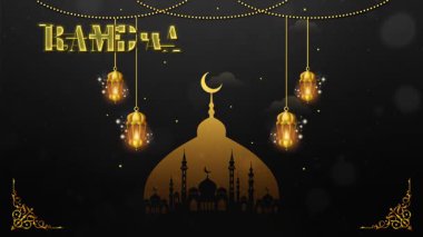 Altın fenerler ve hilal ayı Ramazan Mübarek 'i kutluyor.