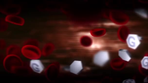 Diabetes Metabolická Porucha Způsobená Vysokými Hladinami Cukru Krvi Animace Molekul — Stock video