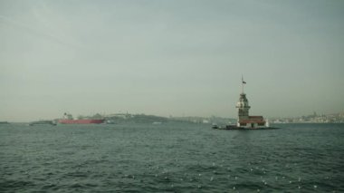 Bakire Kulesi ve İstanbul Boğazı 'nın havadan görünüşü. Türkiye 'de görüntü