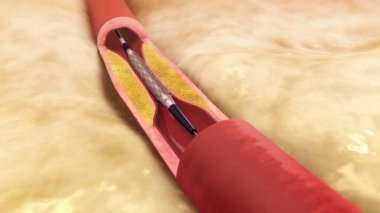 Anjiyoterapi. Atardamara stent yerleştirildi..