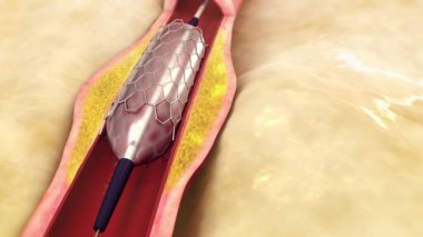 Anjiyoterapi. Atardamara stent yerleştirildi..