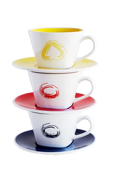 Stack of three cups — Stock Photo, Image