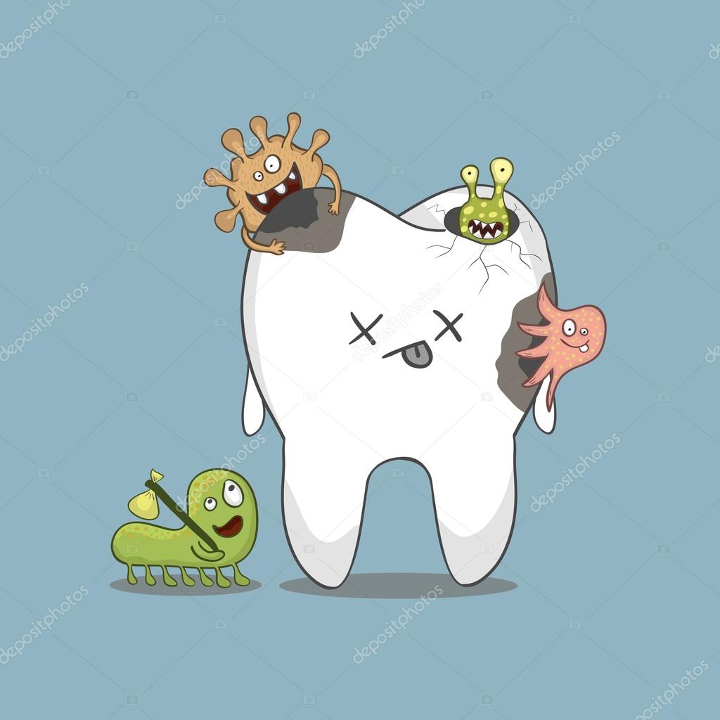 cartoon sick tooth