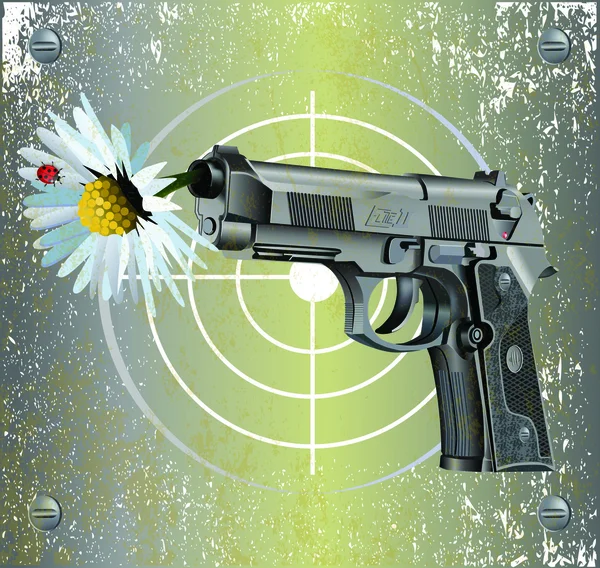 Pistola Beretta Elite con manzanilla — Archivo Imágenes Vectoriales