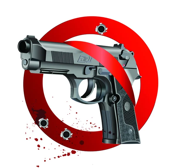 Pistola Beretta Elite Bloody Stop — Archivo Imágenes Vectoriales