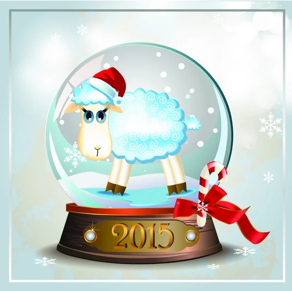 Lamb in sneeuwbal 2015 — Stockvector