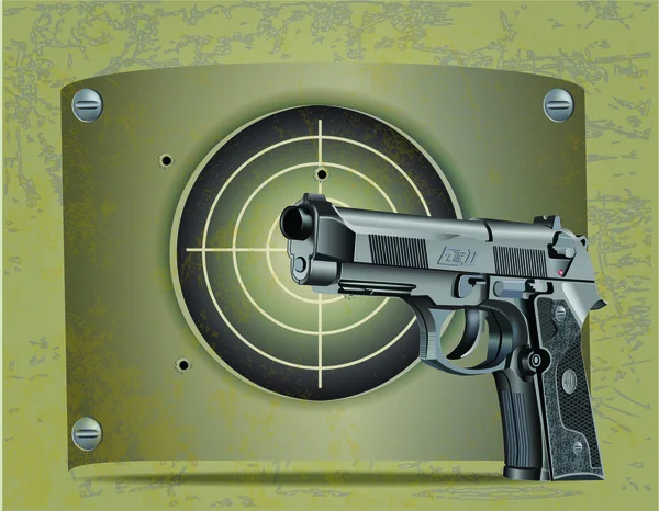 Pistola Beretta Elite con objetivo — Archivo Imágenes Vectoriales