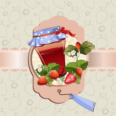 çilek reçel kavanoz