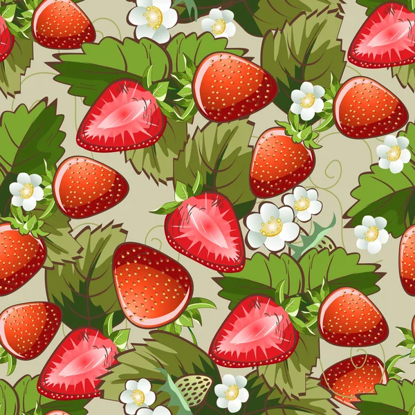 Modèle de fraise sans couture — Image vectorielle