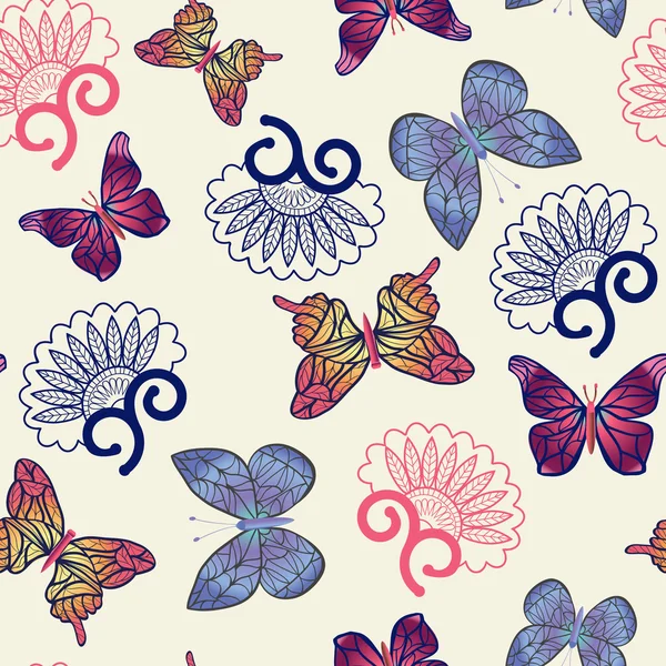 Vector butterflies pattern. — Stock Vector