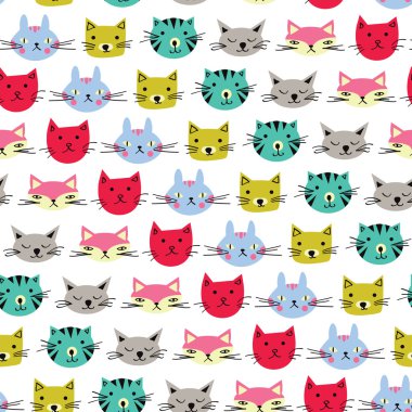 Vektör sevimli kediler arka plan 