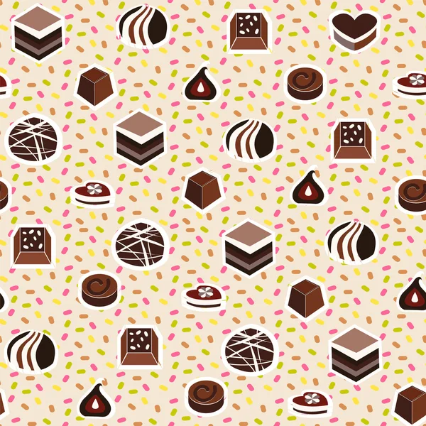 Illustration des Sortiments von Schokoladenbonbons — Stockvektor