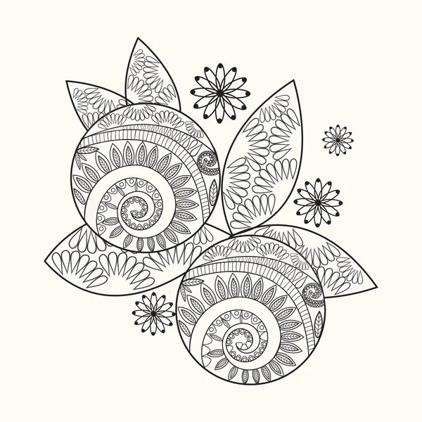 Orange hand drawn for coloring page — Stock Vector