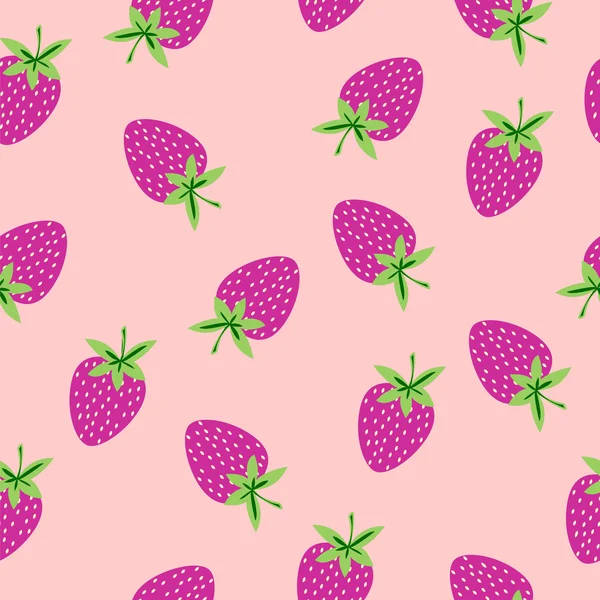 Patrón sin costuras con fresas para fondos de pantalla , — Vector de stock