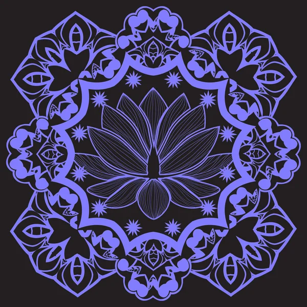 Mandala vectorial con Loto Indio. hermoso fondo . — Vector de stock