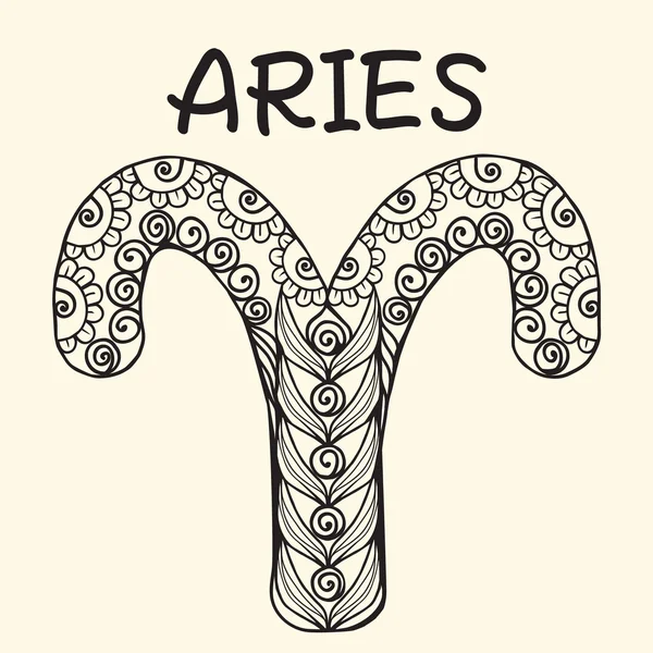 zodiac aries or ram coloring page — Stock Vector © izakowski #37129673