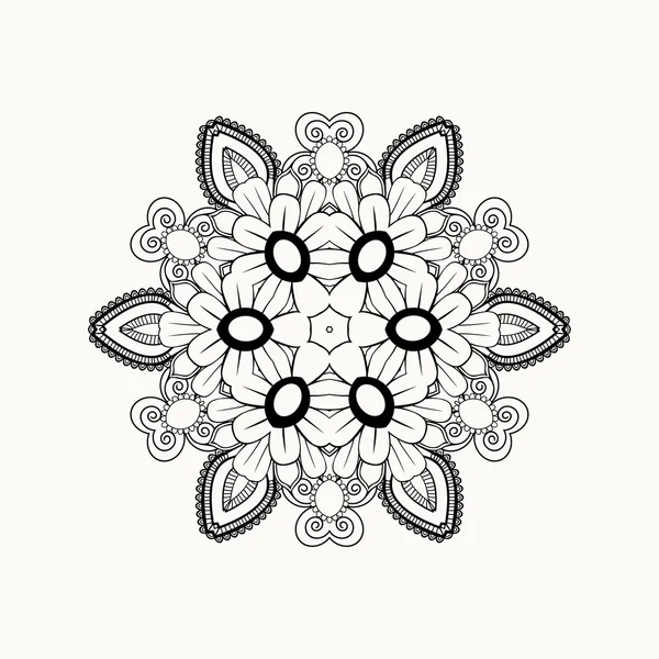 Patrón abstracto blanco y negro con hojas y flores . — Vector de stock