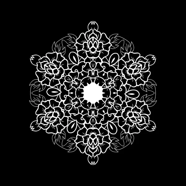 Oriental vector blanco y negro mandala . — Archivo Imágenes Vectoriales