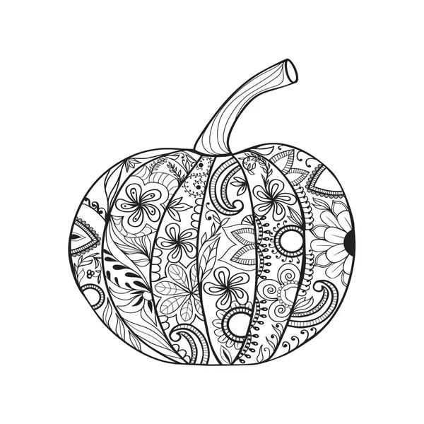 Zentangle stil pumpa för Thanksgiving day, Halloween. — Stock vektor