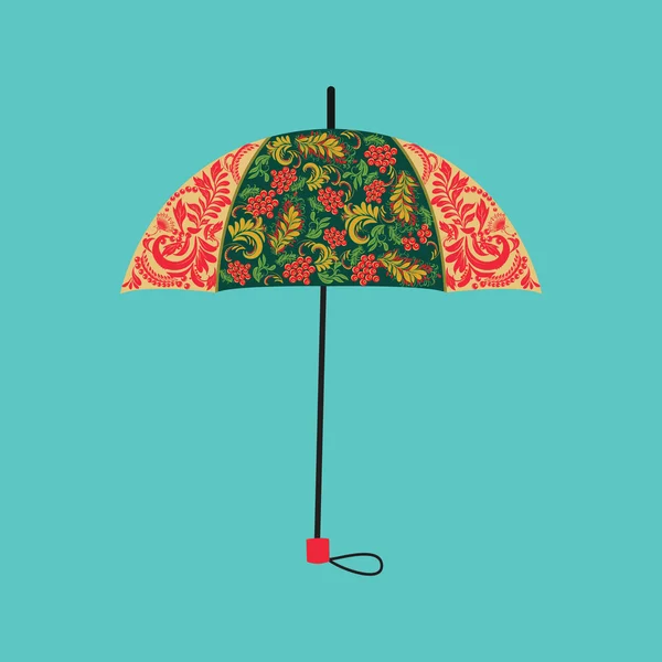 秋の花の装飾品で飾られた傘 — ストックベクタ