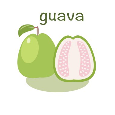 Düz stil guava simgesini. Yalıtılmış nesne. Guava egzotik meyve.
