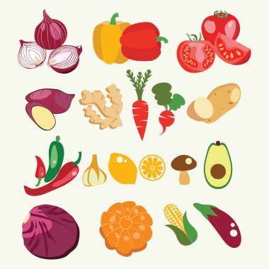 taze ve sağlıklı gıda kümesi. 