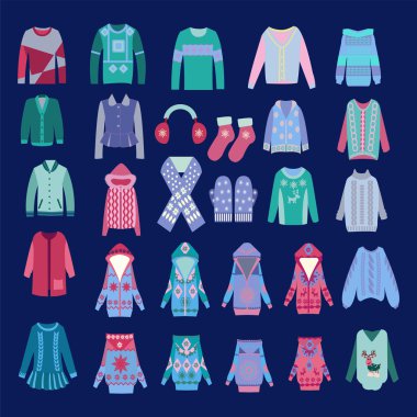 Moda koleksiyonu cozy kış giysileri ve aksesuarları