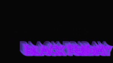 Kara Cuma metni Neon grafik satışı animasyonu. Yankı efektli yaratıcı tipografi metni.