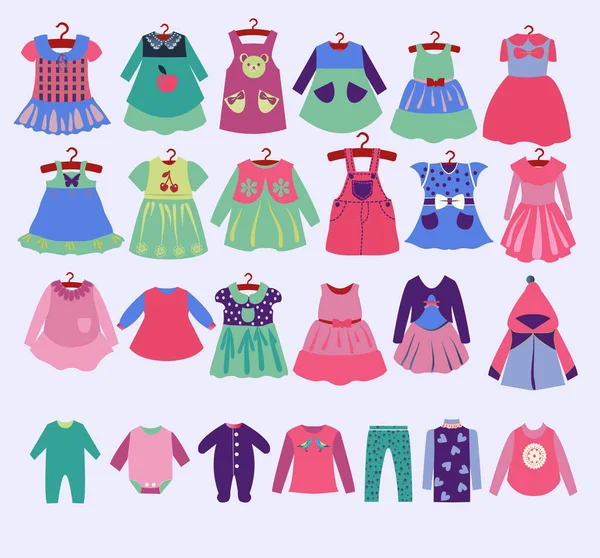 Vecteur Main Dessinée Robe Mode Pour Les Vêtements Fille Pour — Image vectorielle